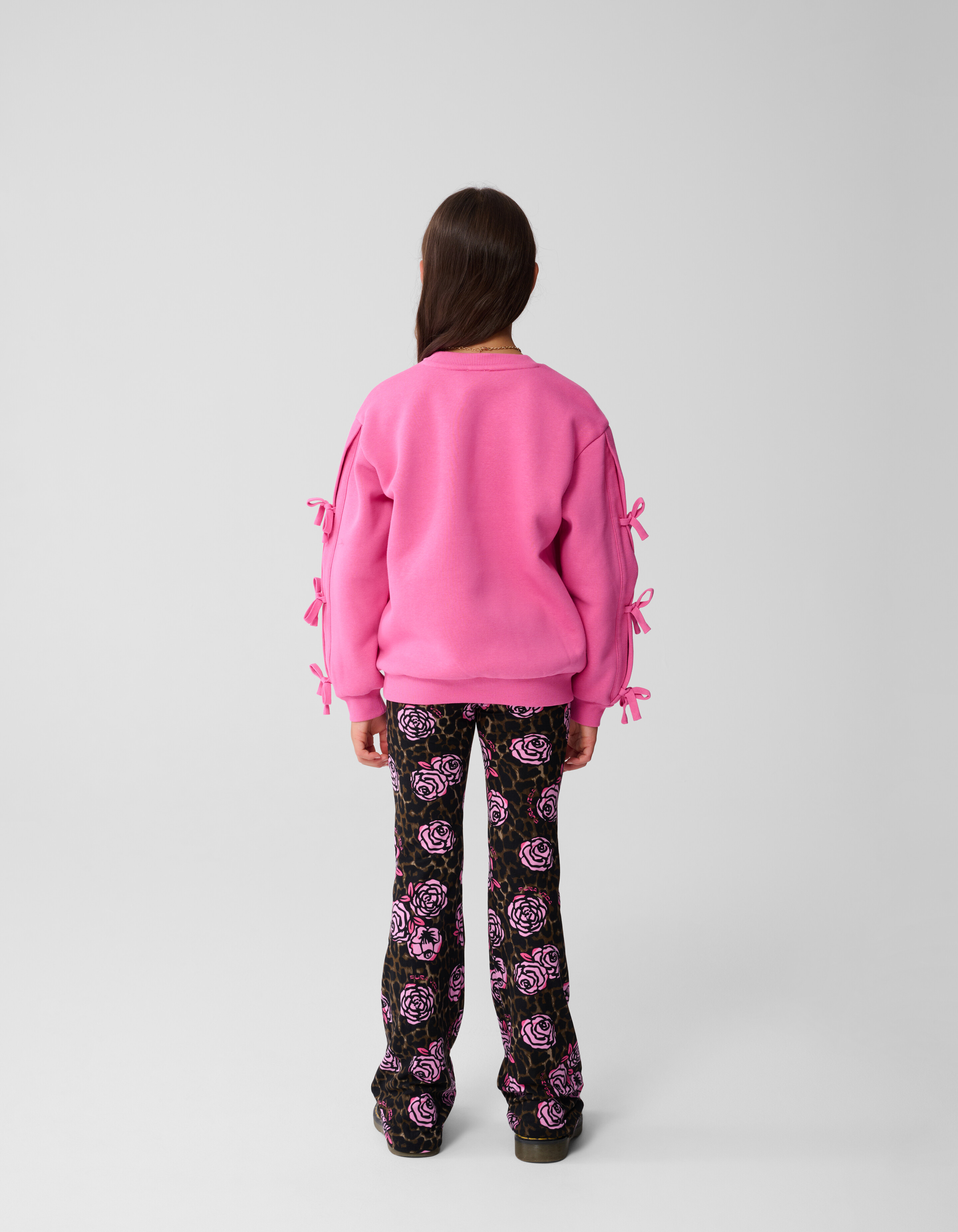 Rose Printed Flared Broek Bruin SHOEBY GIRLS