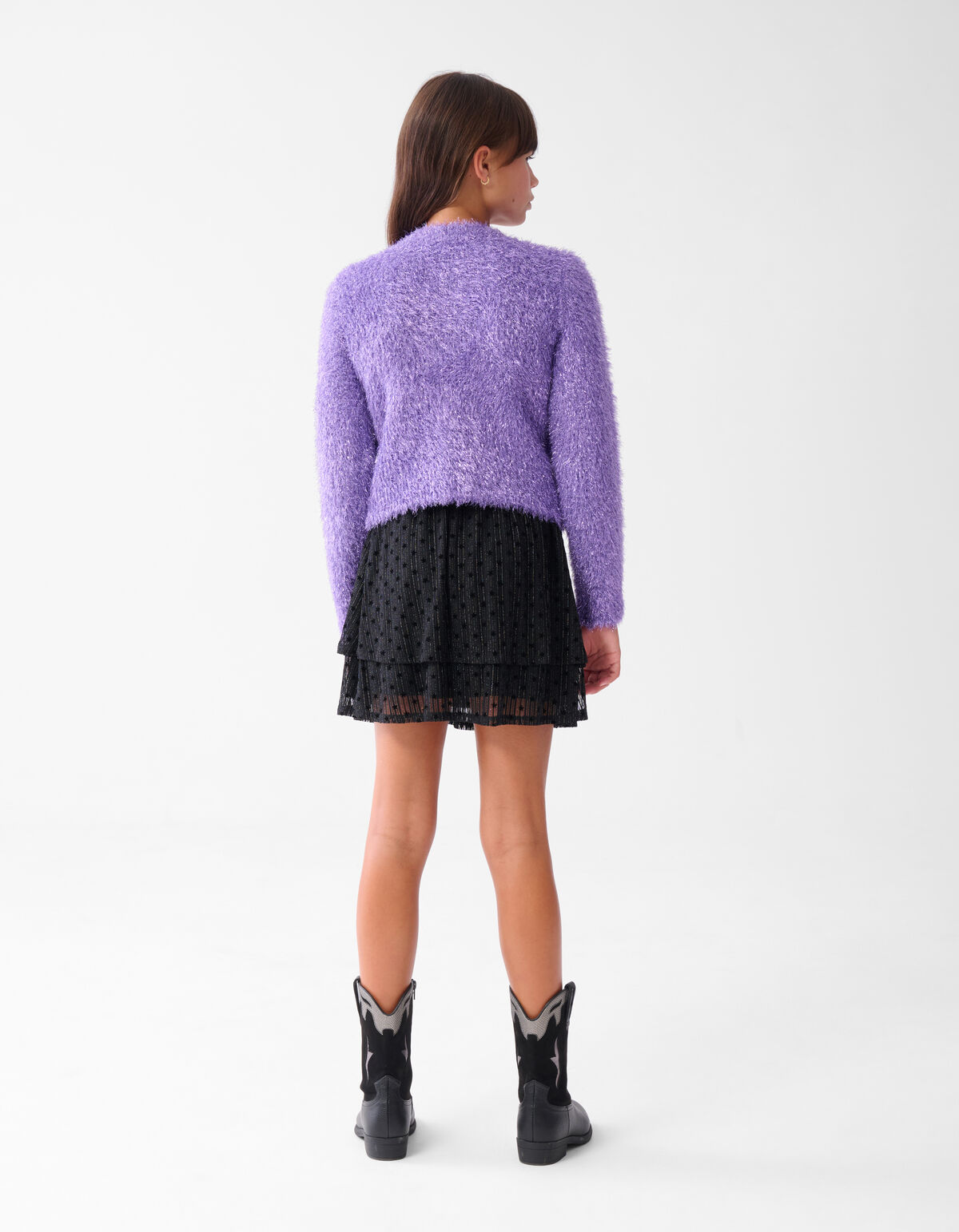Fluffy Glitter Vest Paars SHOEBY GIRLS
