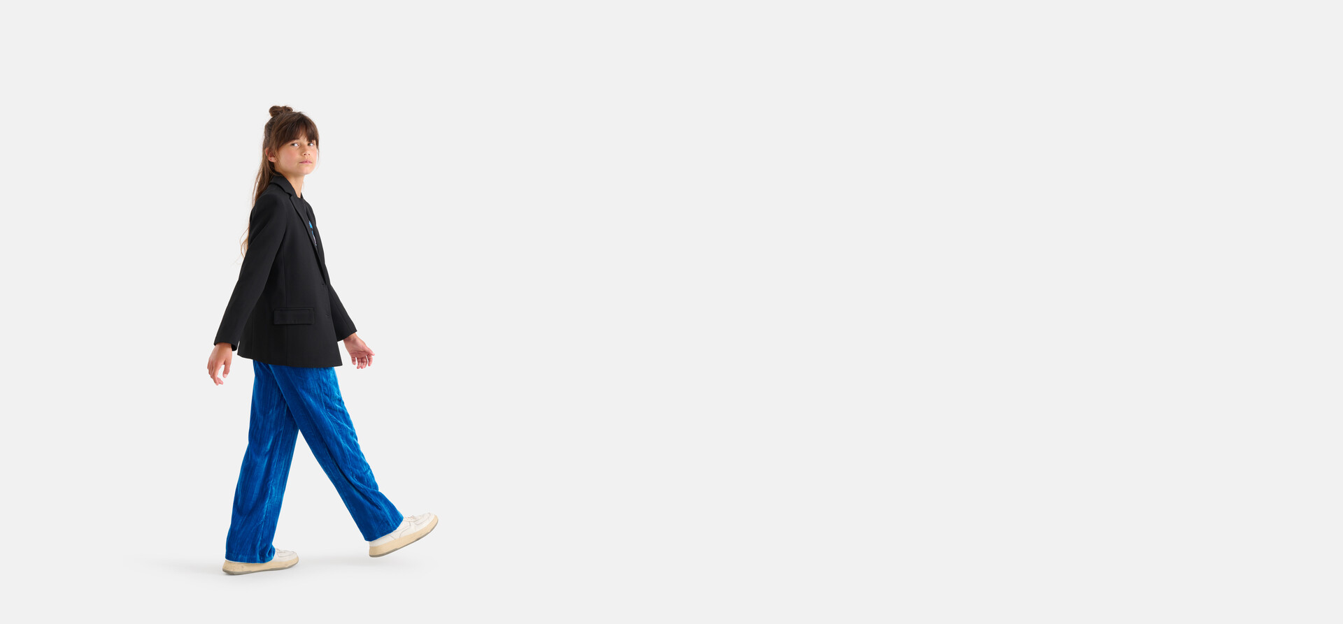 Velvet Wide Leg Broek Blauw SHOEBY GIRLS