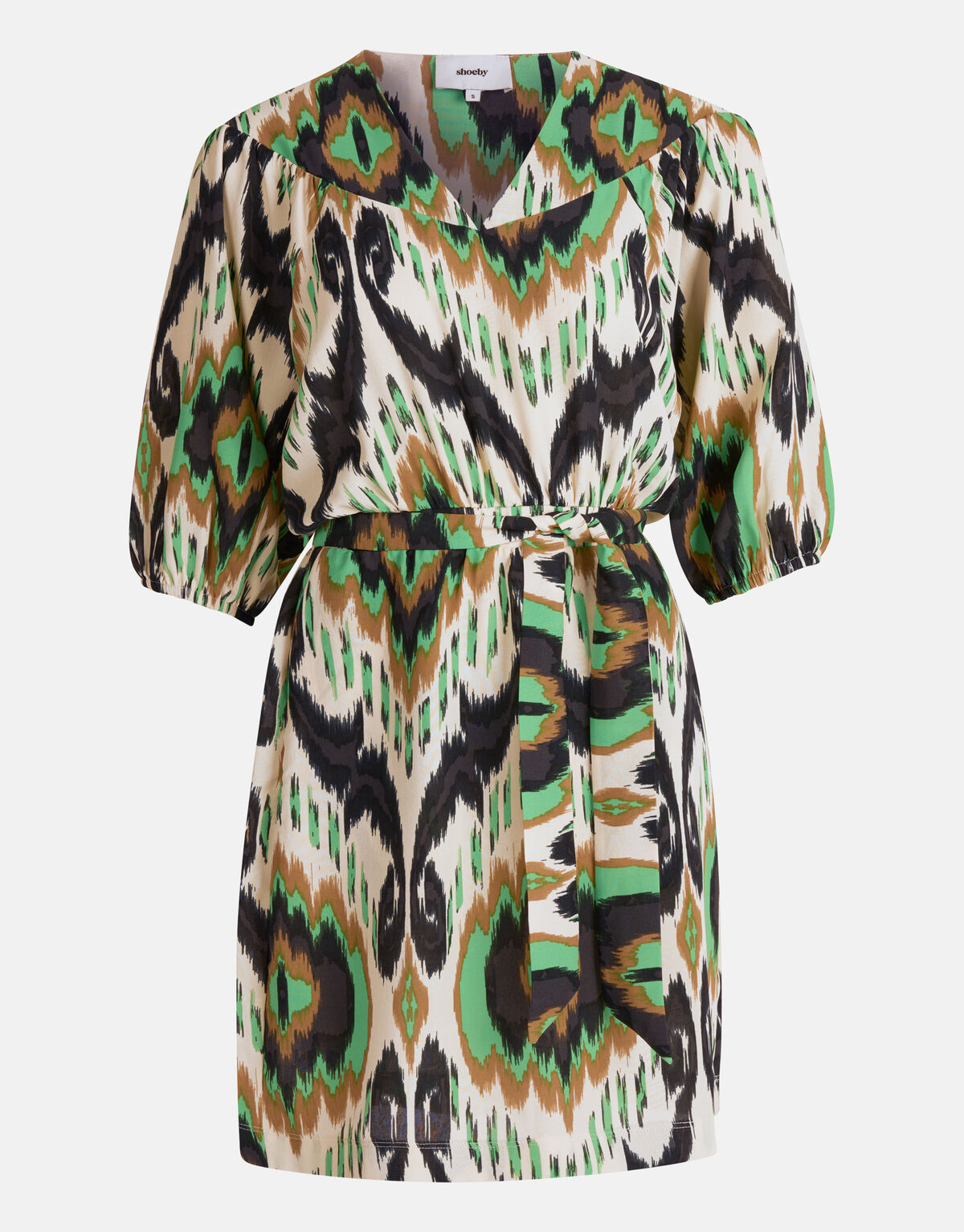 Grafische Print Jurk Groen SHOEBY WOMEN