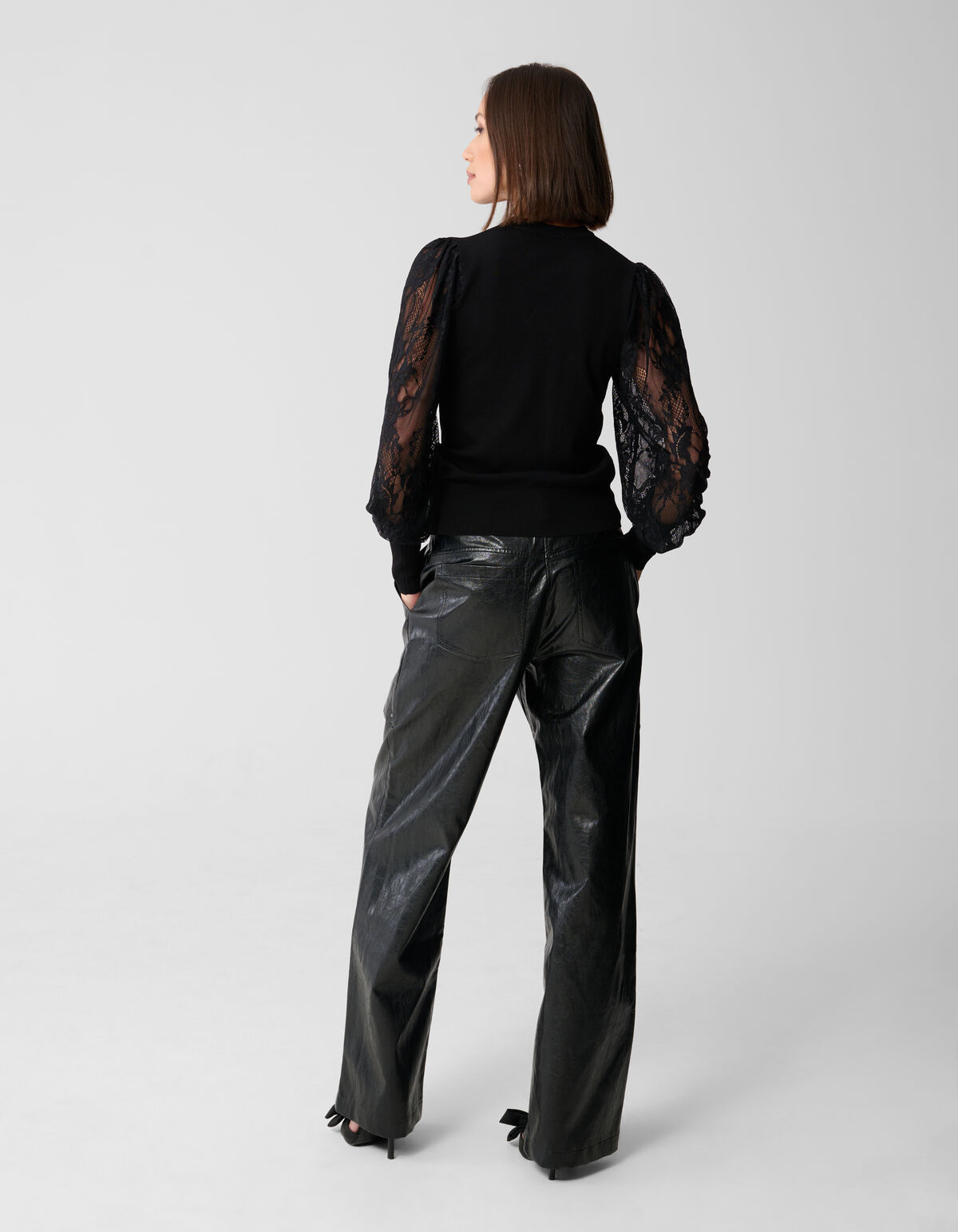 Kanten Knit Trui Zwart SHOEBY WOMEN