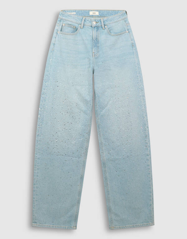 Strass Waterfall Barrel Fit Jeans Bleached SHOEBY WOMEN