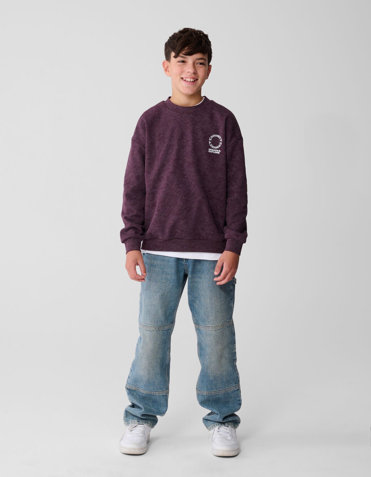 Connect Artwork Sweater Donkerrood SHOEBY BOYS