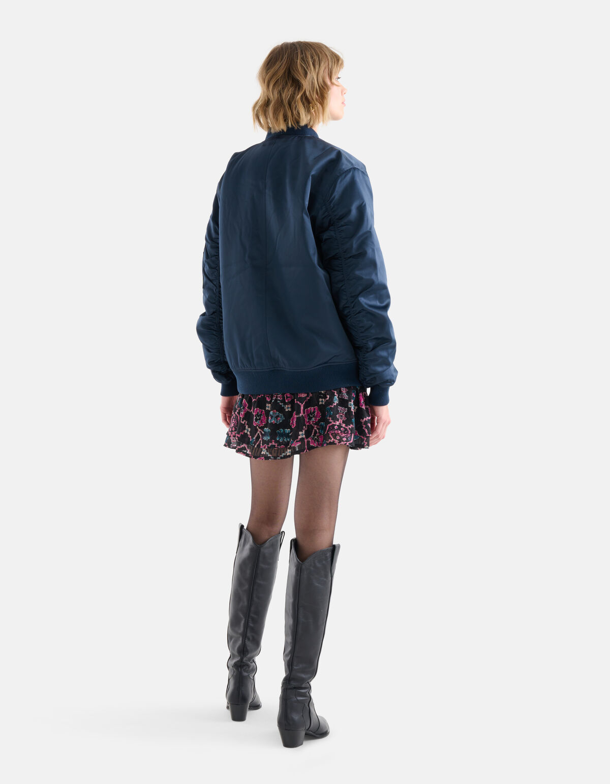 Satijnen Bomberjack Donkerblauw SHOEBY WOMEN