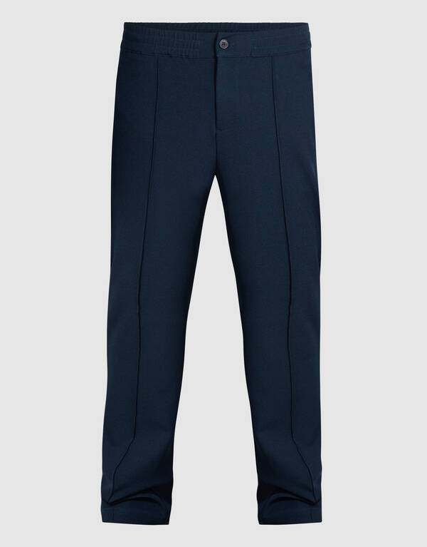 Twill Pintuck Broek Donkerblauw SHOEBY MEN