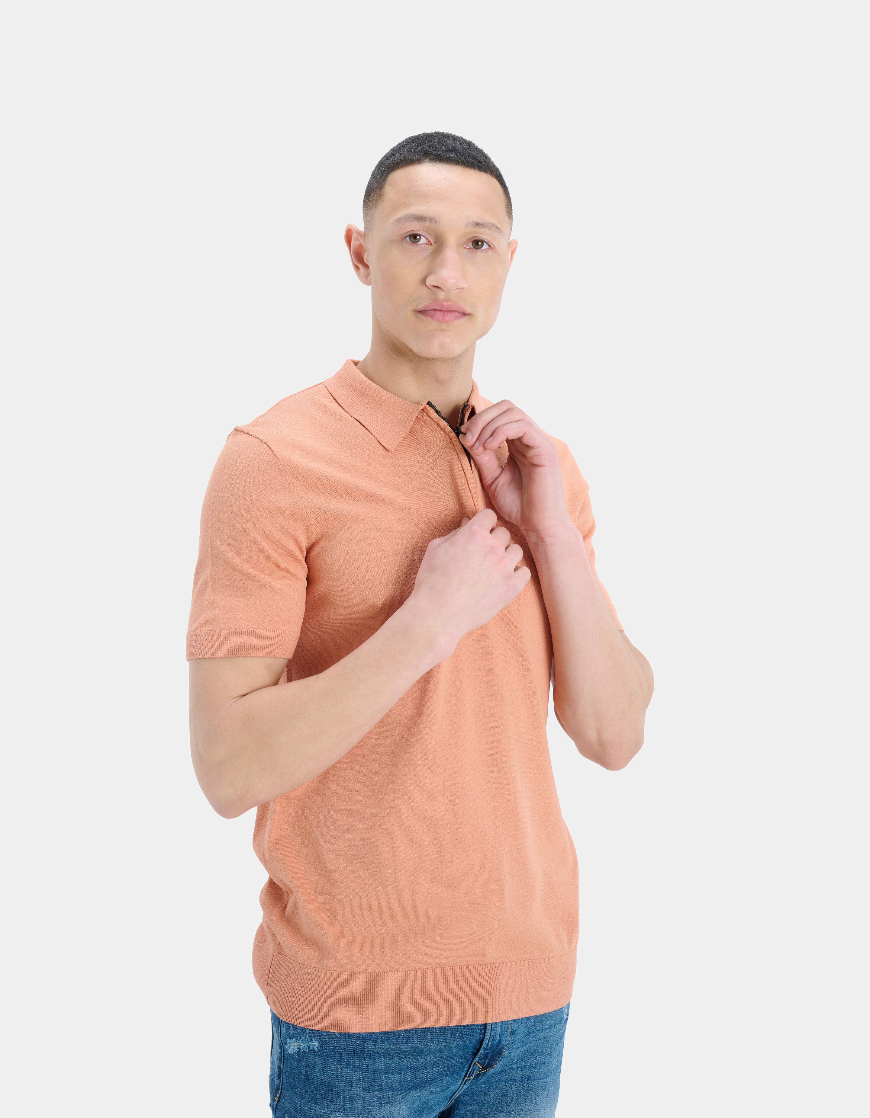 Zipper Knit Polo Shirt REFILL