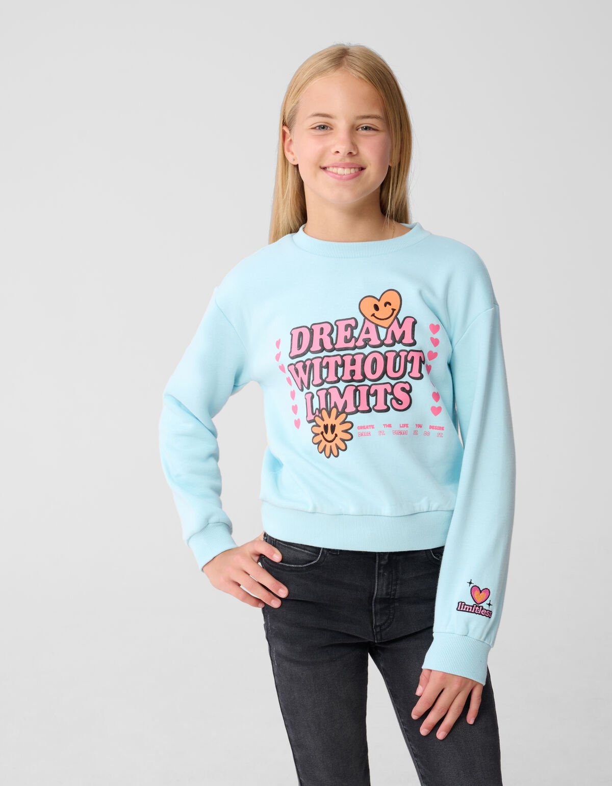 Dream Artwork Sweater Lichtblauw SHOEBY GIRLS