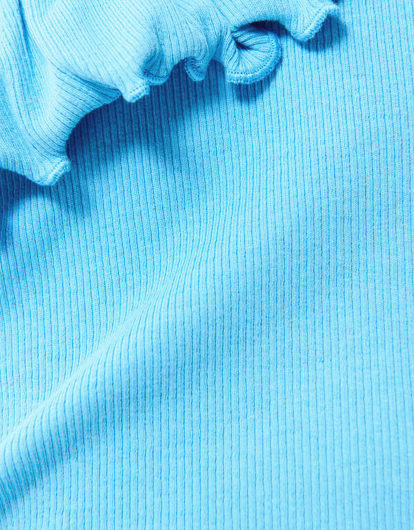 One Shoulder Rib Top Blauw SHOEBY GIRLS