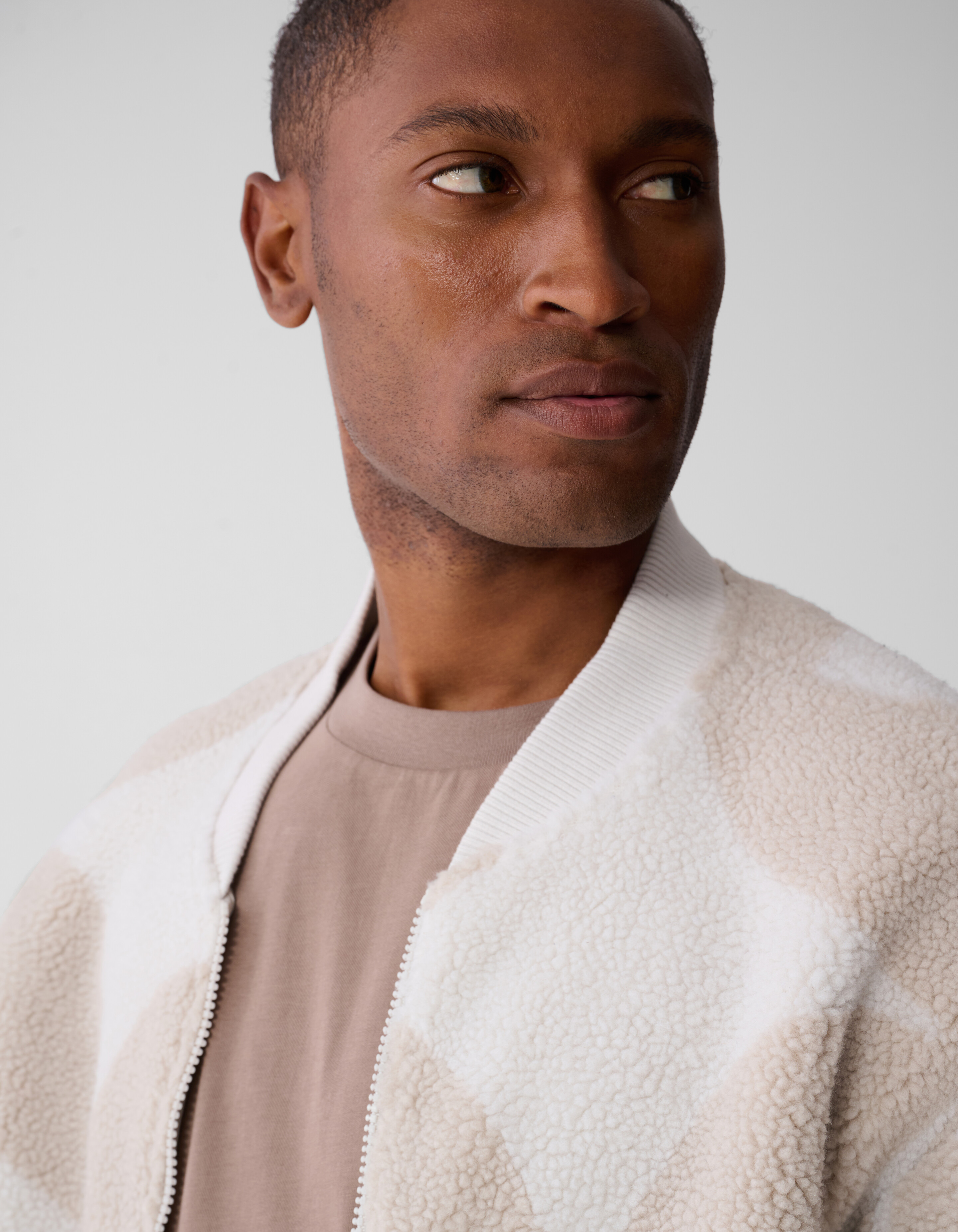 Teddy Logo Bomber Jas Gebroken Wit SHOEBY MEN