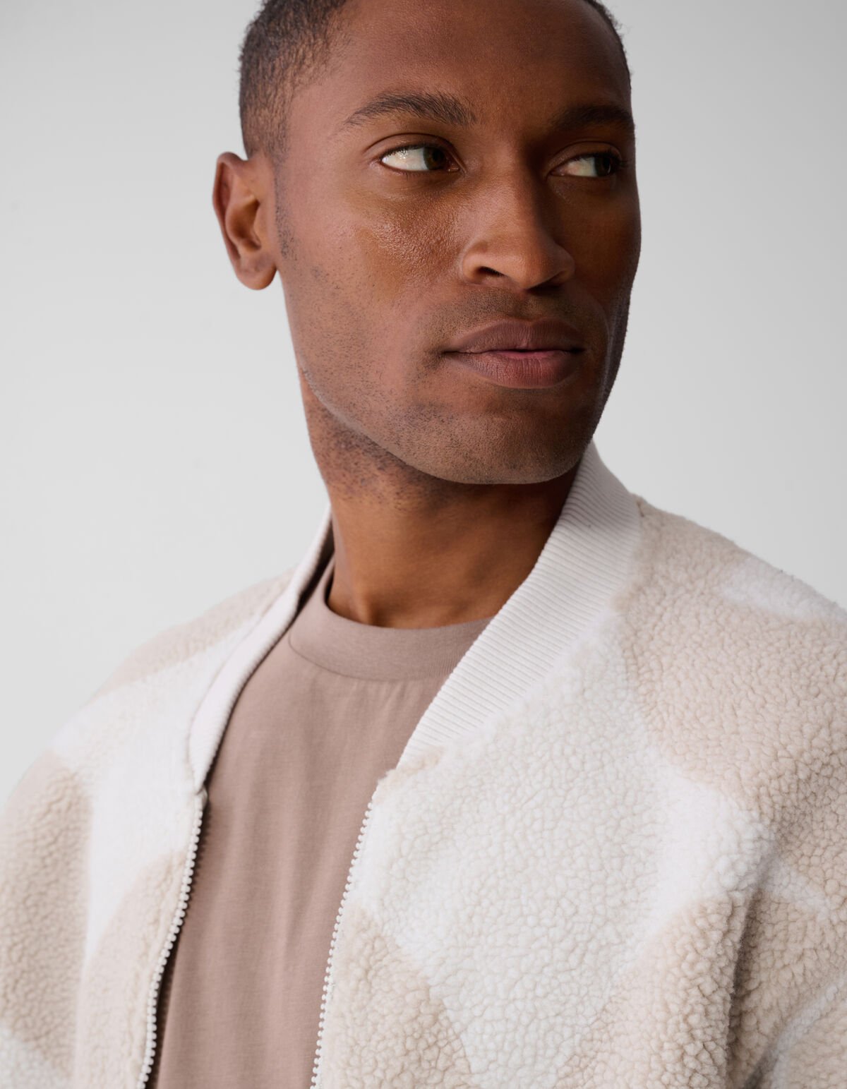 Teddy Logo Bomber Jas Gebroken Wit SHOEBY MEN