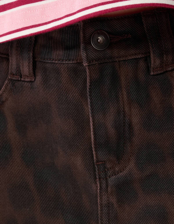Twill Leopard Print Rok Bruin SHOEBY GIRLS