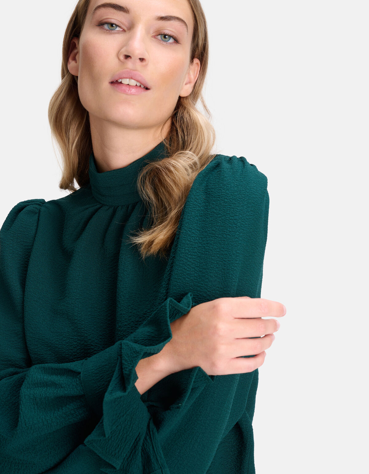 Volumineuze Mouwen Blouse Groen SHOEBY WOMEN