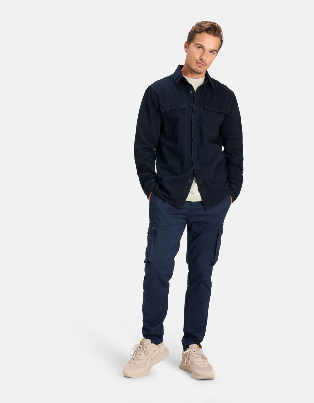 Denim Overhemd Blauw/Zwart SHOEBY MEN