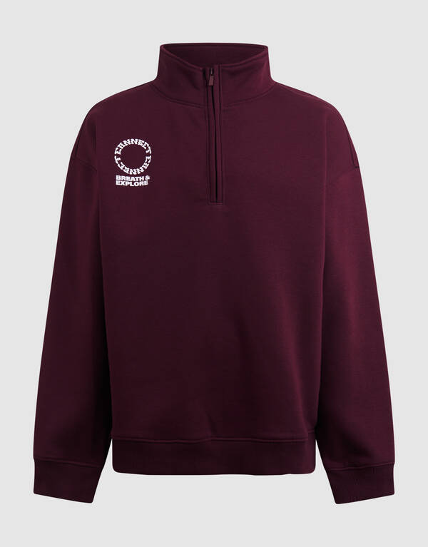 Half Zip Sweater Donkerrood SHOEBY BOYS