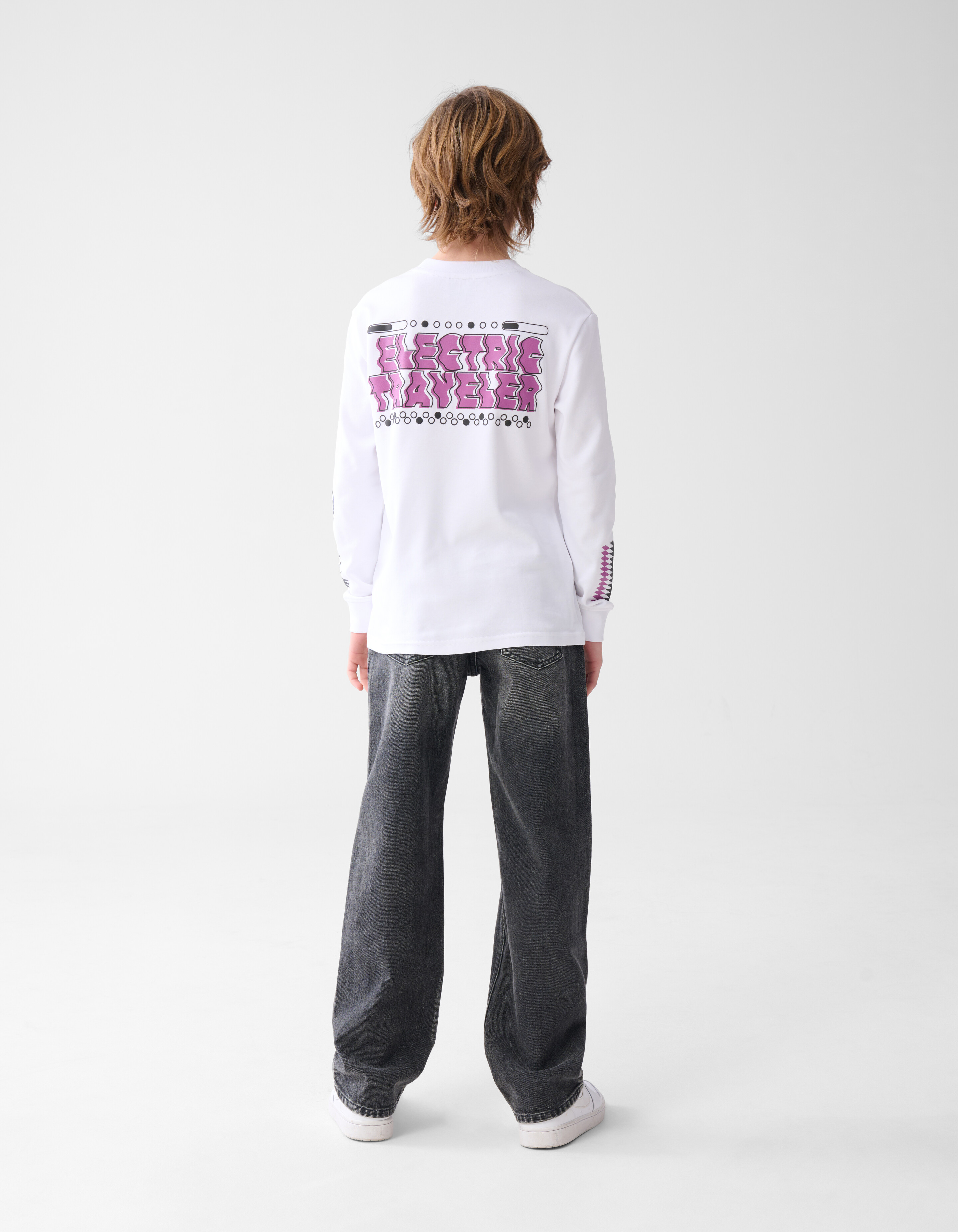 Baggy Fit Jeans Donkergrijs SHOEBY BOYS