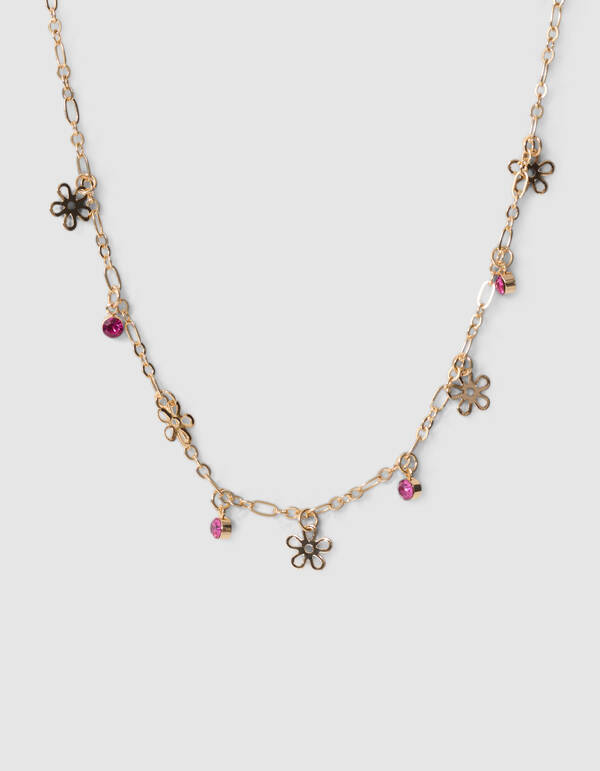 Flower Strass Ketting Goud SHOEBY ACCESSOIRES