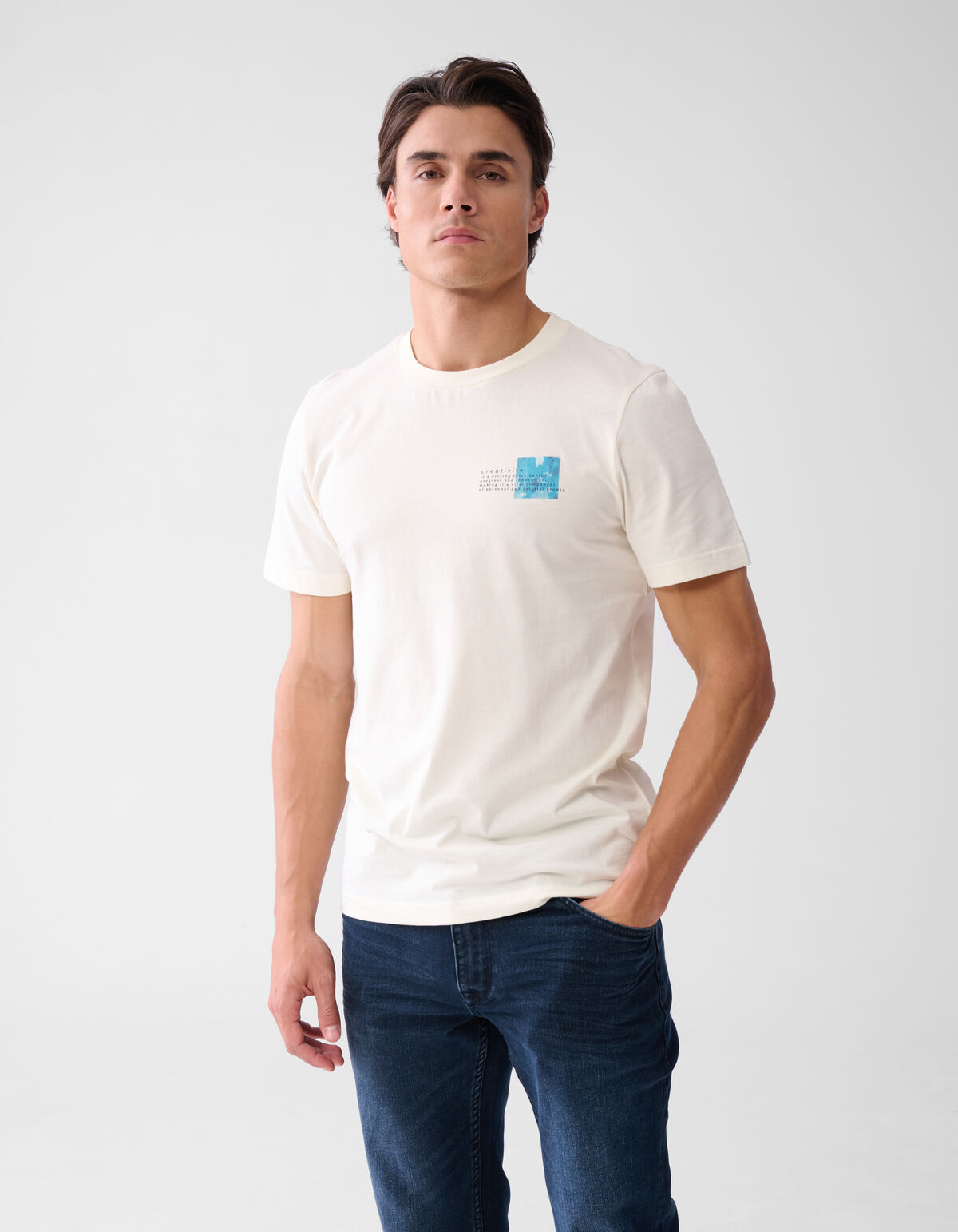 Artwork T-shirt Gebroken Wit SHOEBY MEN