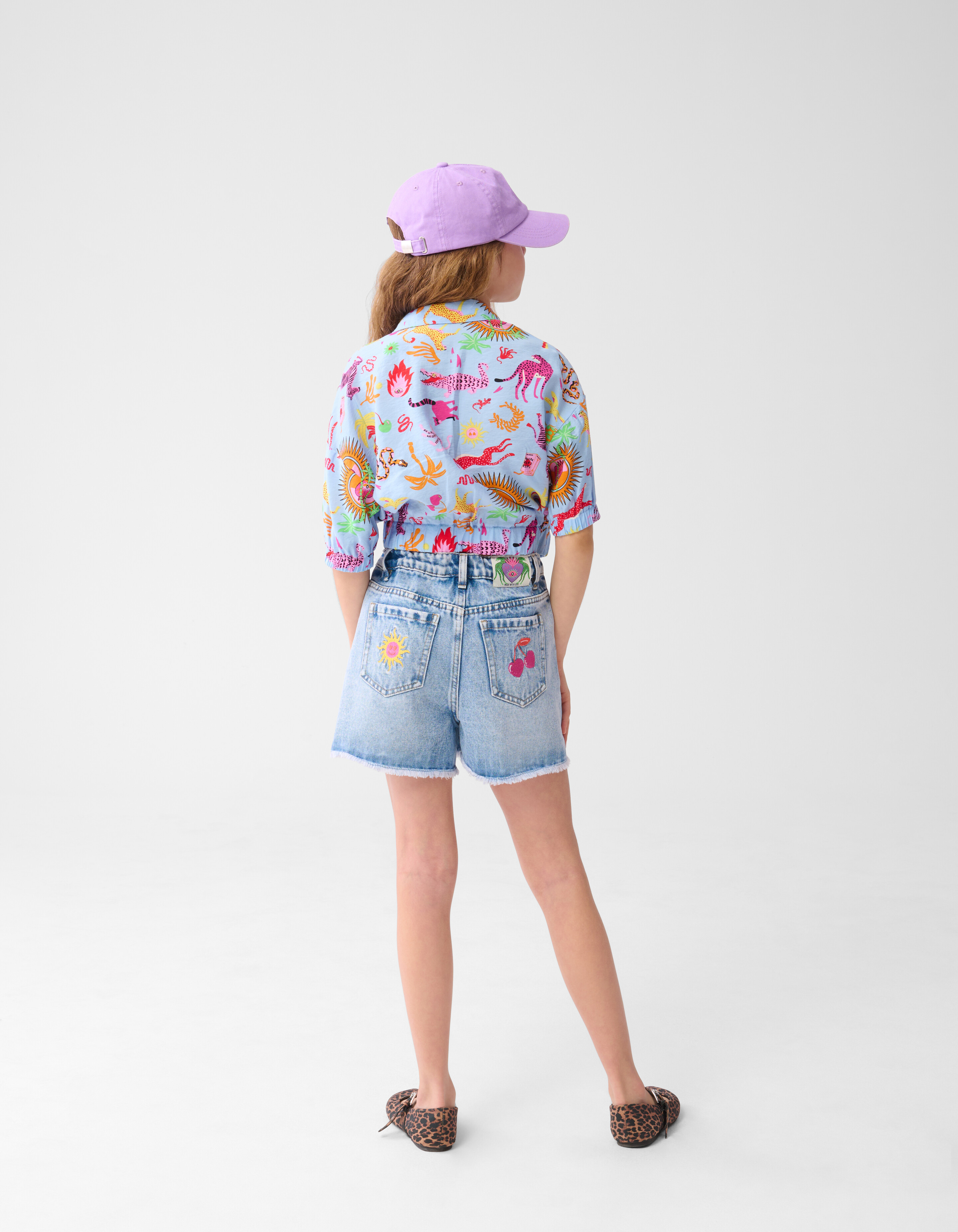 Embroidery Denim Short Blauw By Lizzy SHOEBY GIRLS