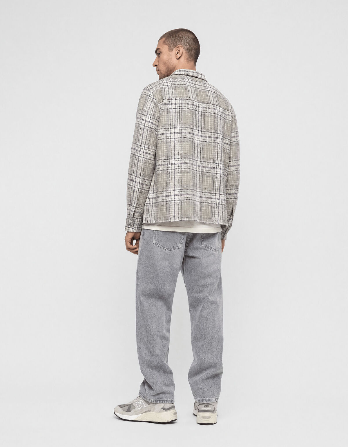 Relaxed Fit Check Overshirt Lichtgroen SHOEBY MEN