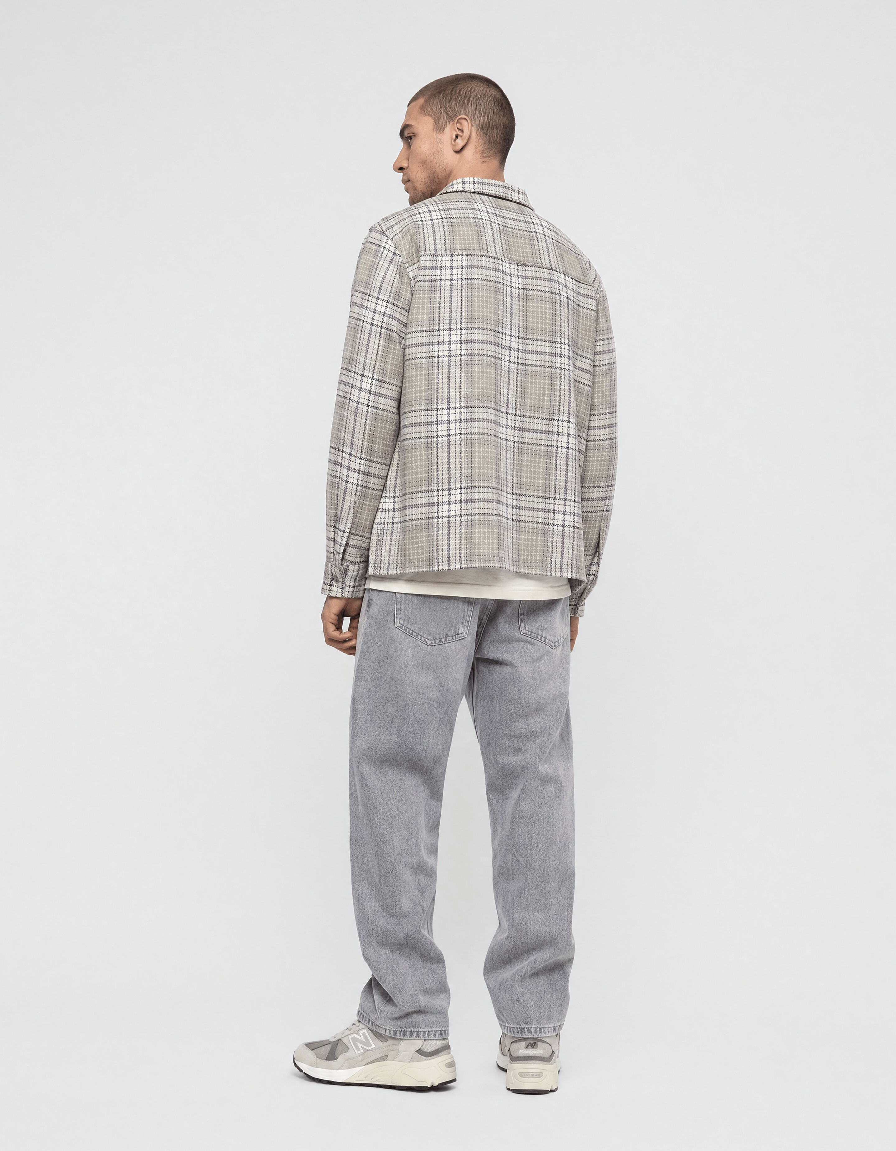 Relaxed Fit Check Overshirt Lichtgroen SHOEBY MEN