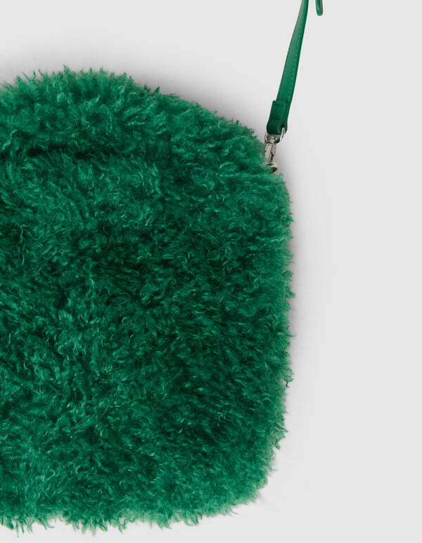 Fluffy Fur Tas Donkergroen SHOEBY ACCESSOIRES