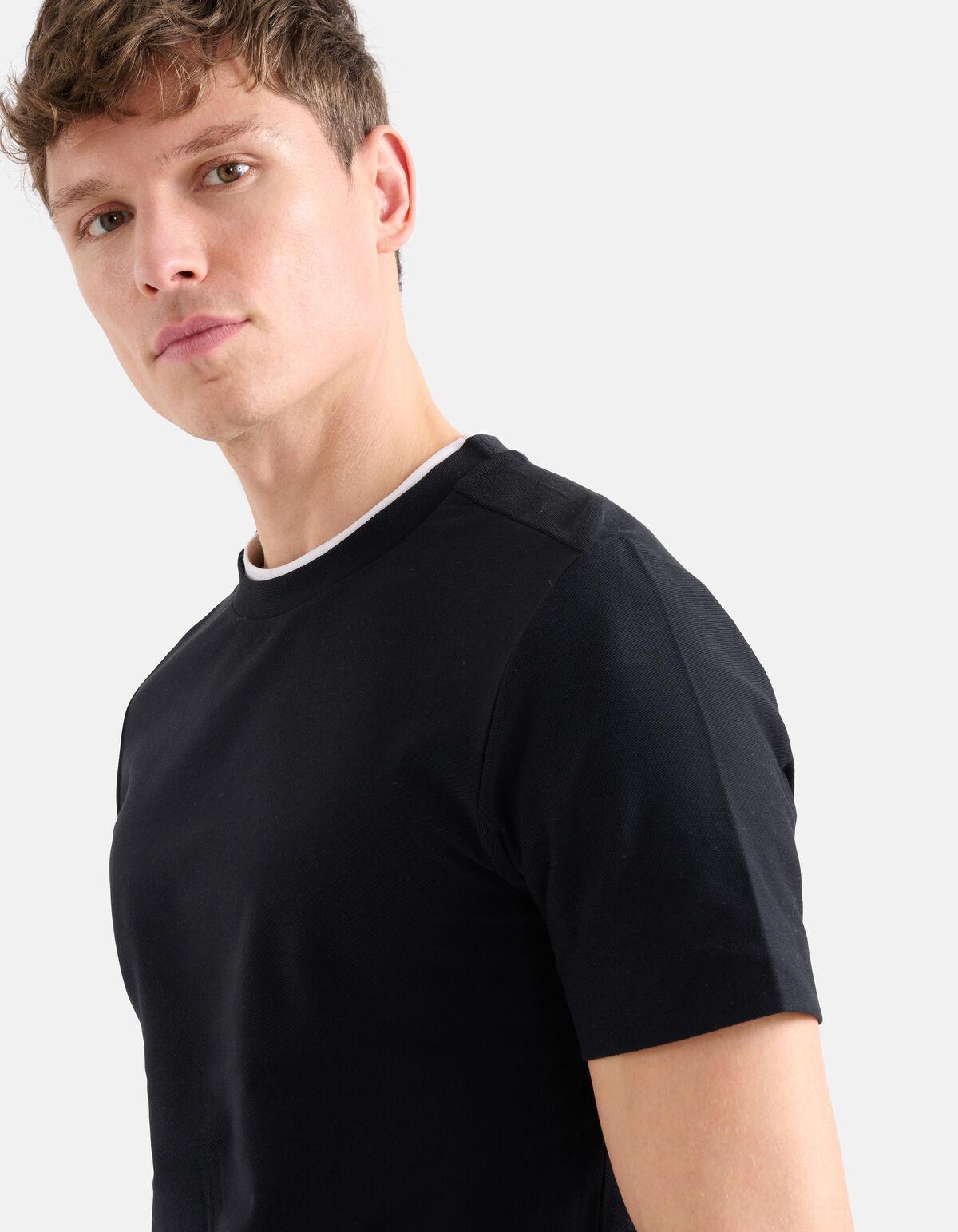 Double Layer T-shirt Zwart SHOEBY MEN