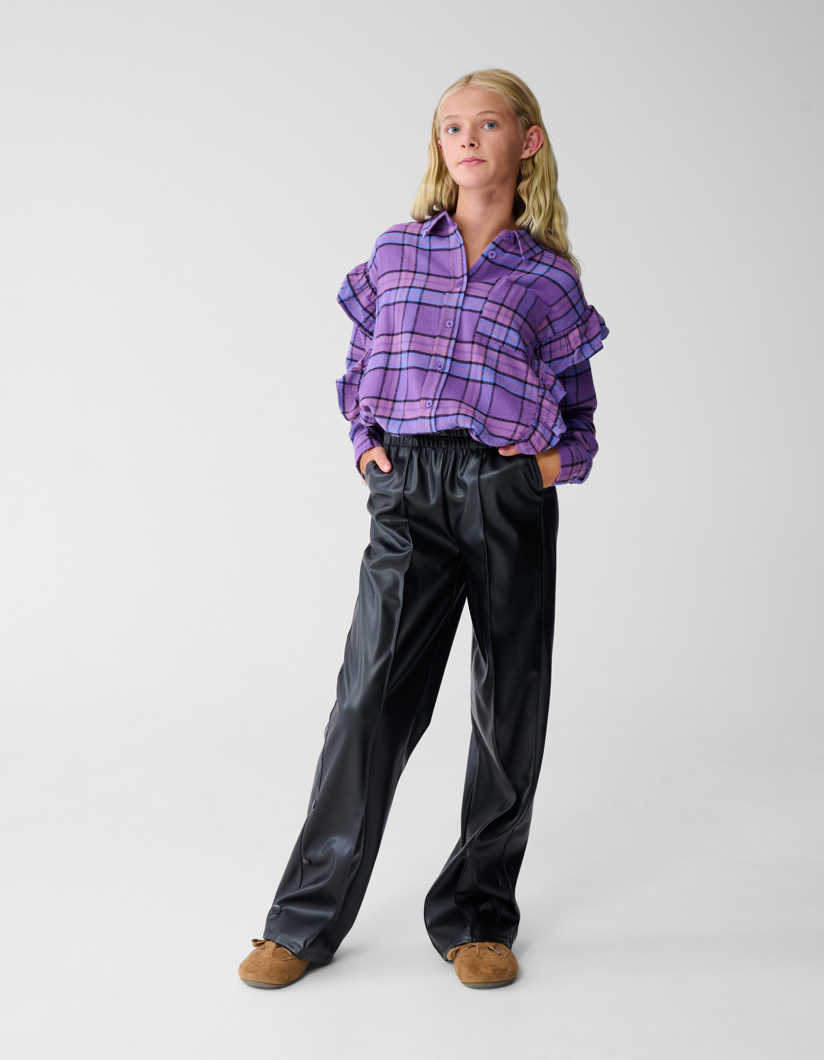 Wide Leg Broek Zwart SHOEBY GIRLS