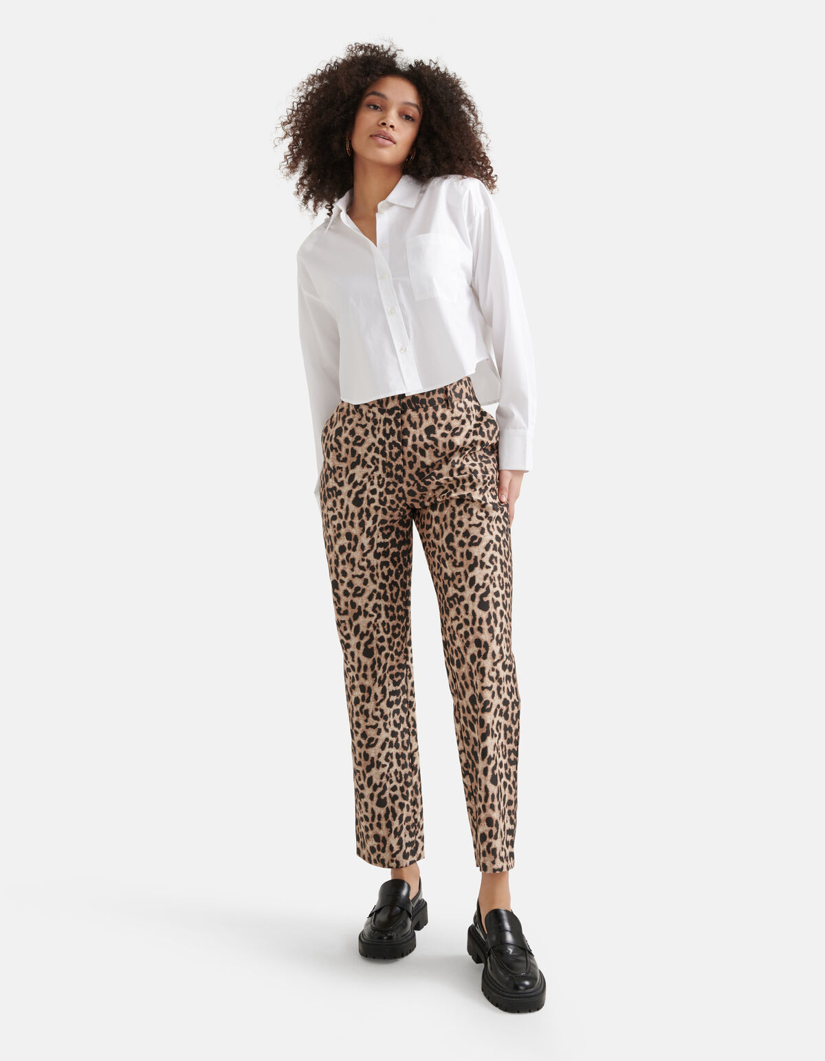 Leopard Jacquard Broek Bruin SHOEBY WOMEN