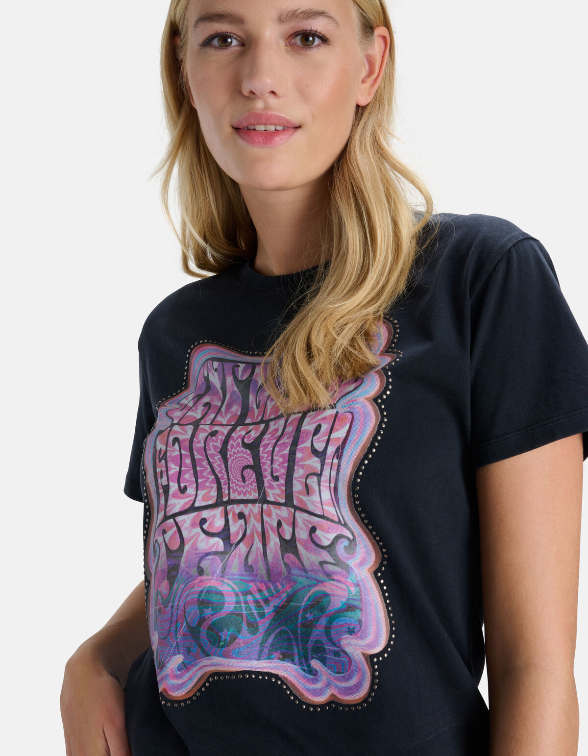 Print T-shirt Donkergrijs SHOEBY WOMEN
