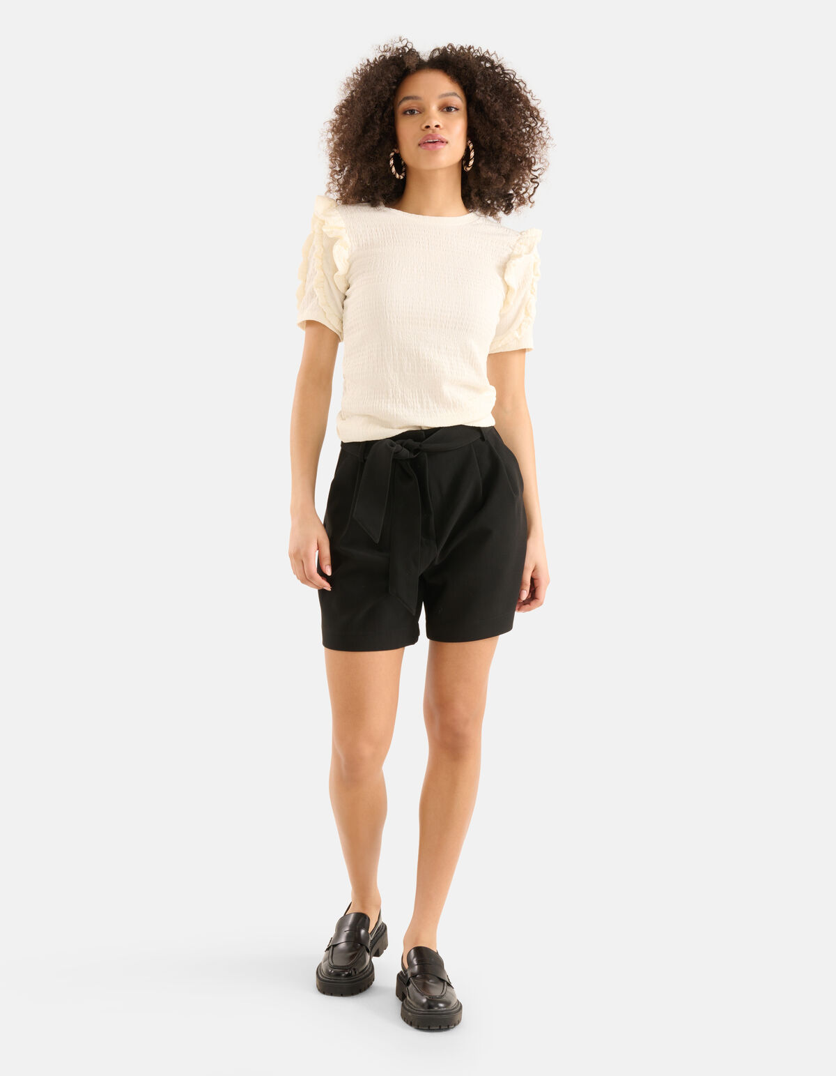 Crinkle Ruffle Top SHOEBY WOMEN