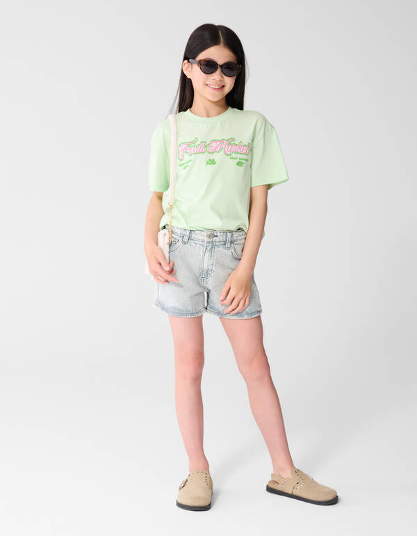 Fruit Market Artwork T-shirt Lichtgroen SHOEBY GIRLS