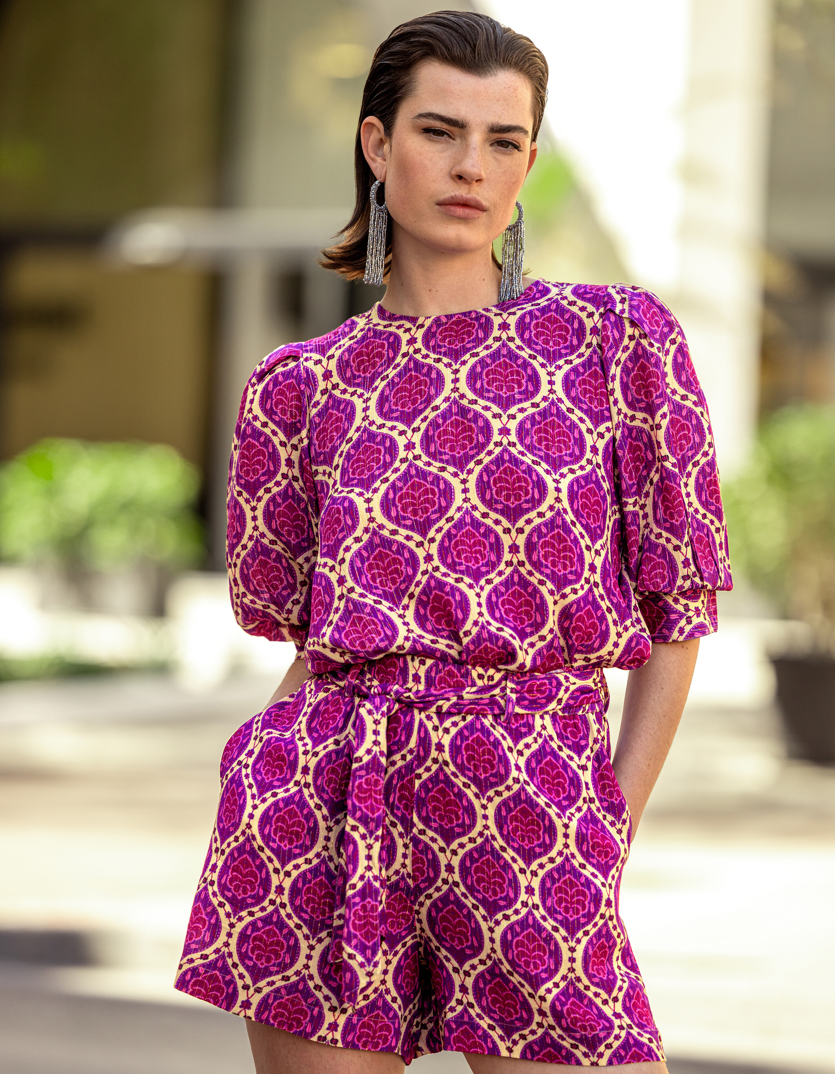 Grafische Lurex Top Paars SHOEBY WOMEN