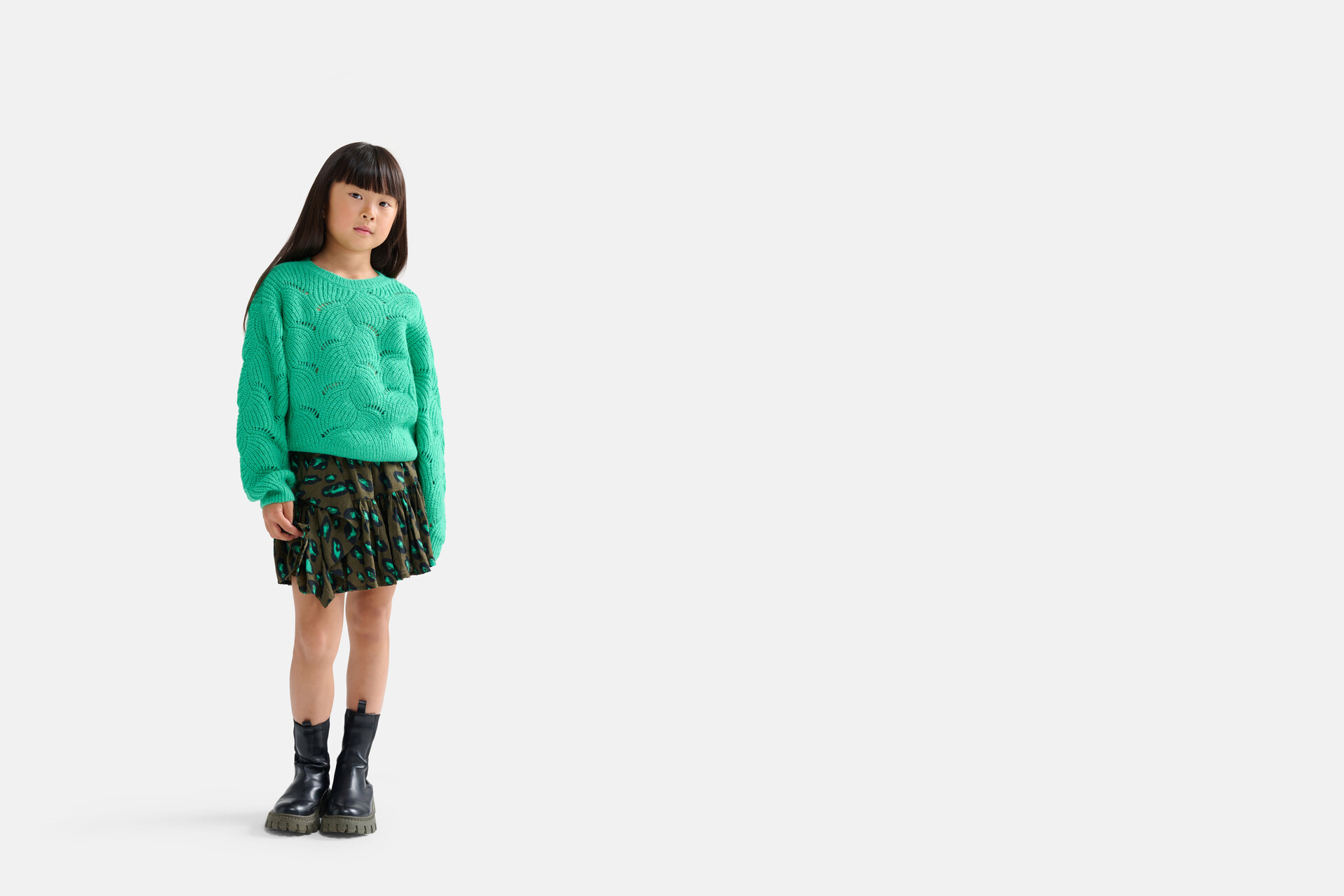 Leopard Rok Donkergroen SHOEBY GIRLS