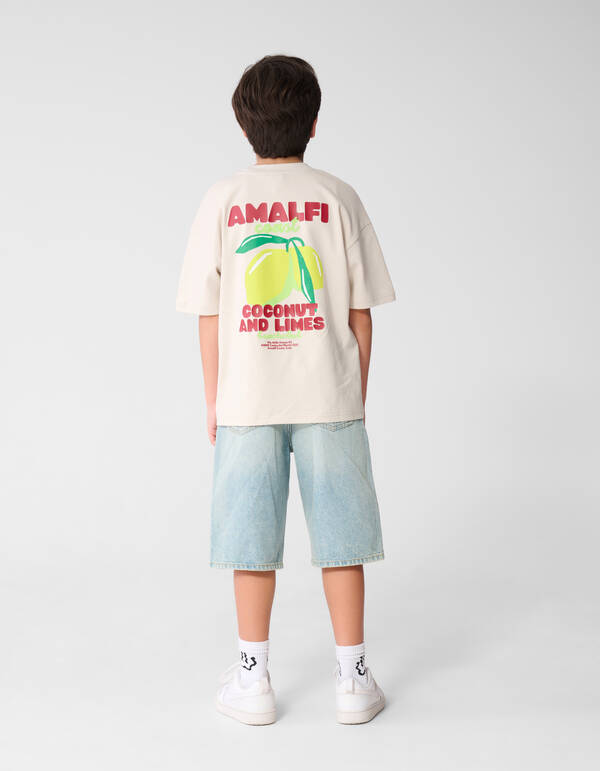 Amalfi Artwork T-shirt Beige SHOEBY BOYS