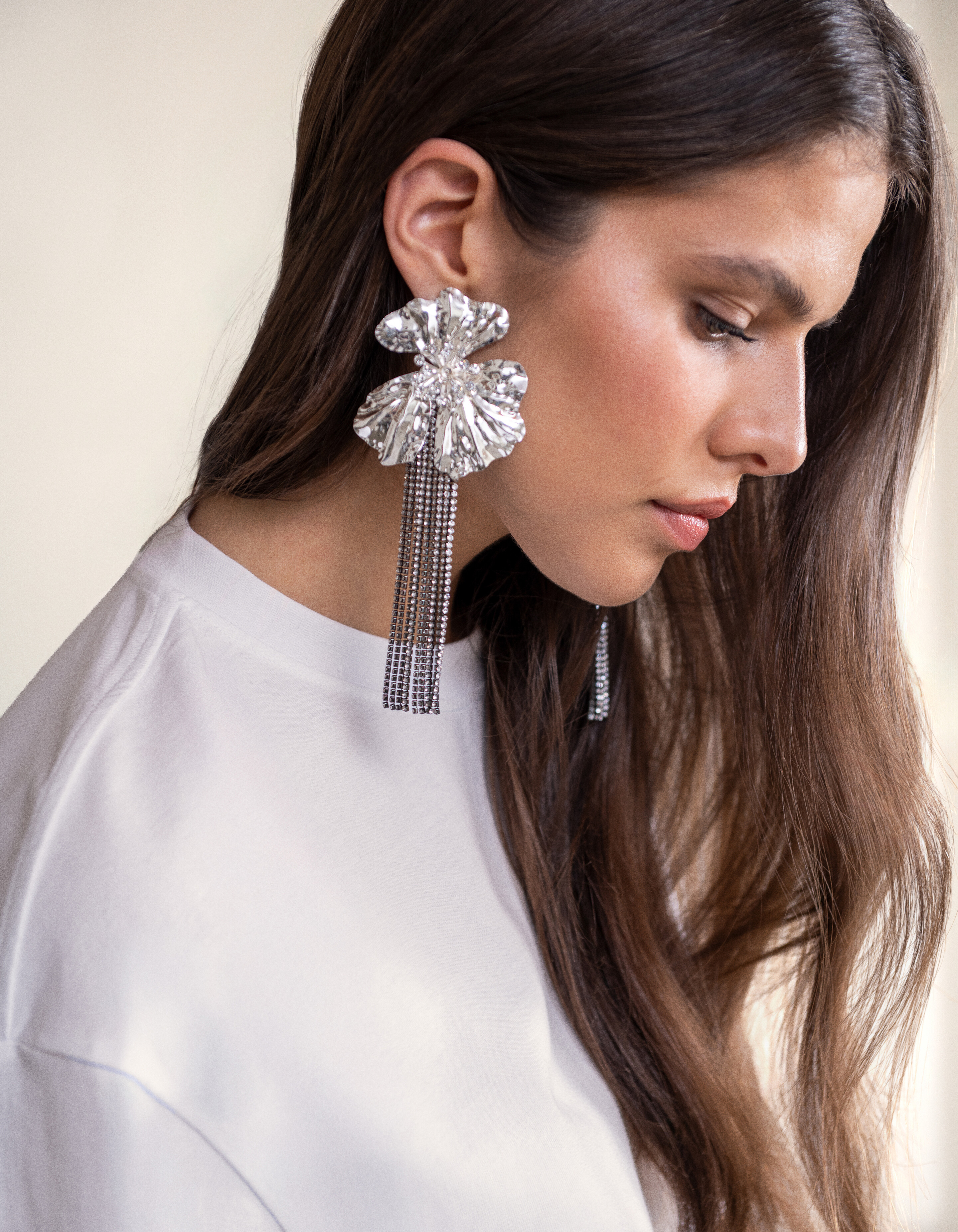 Statement Bloem Oorbellen Zilver SHOEBY ACCESSOIRES