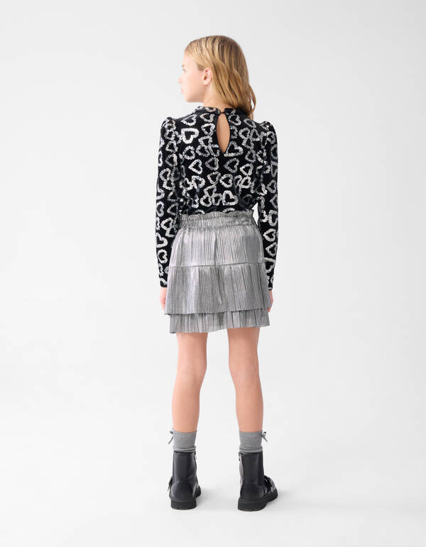 Sequin Heart Top Zilver SHOEBY GIRLS