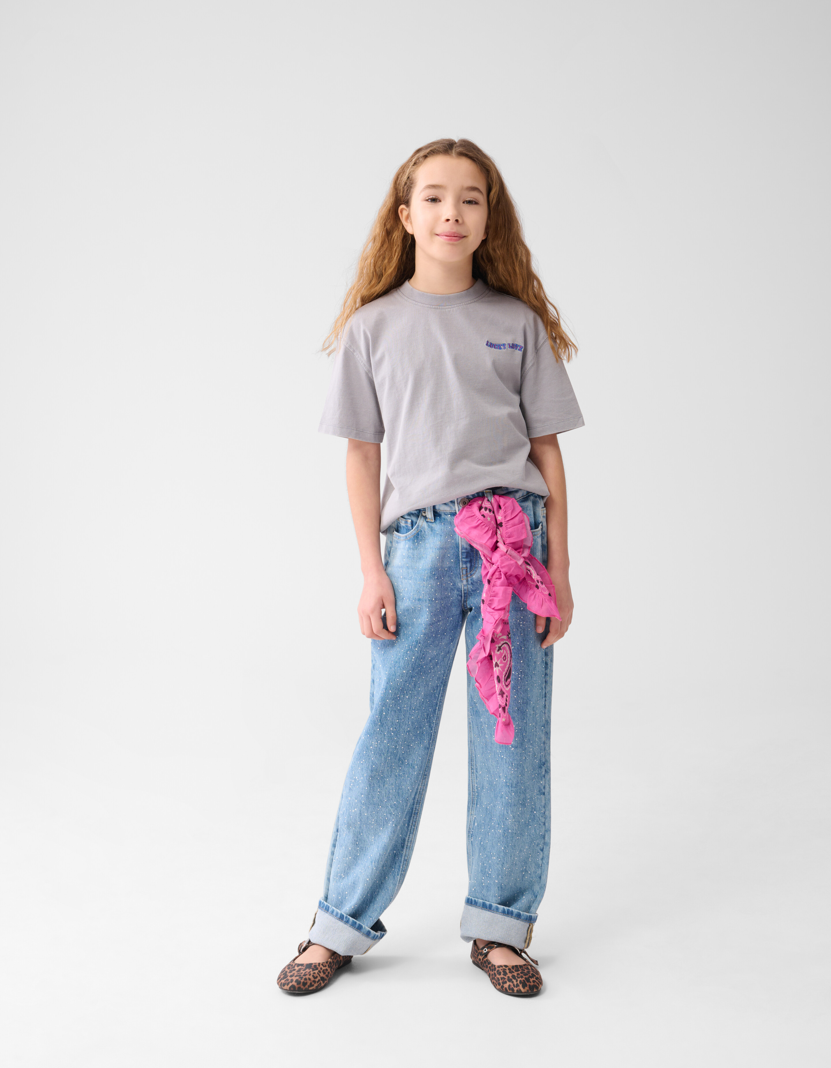 Heart T-shirt Lichtgrijs SHOEBY GIRLS