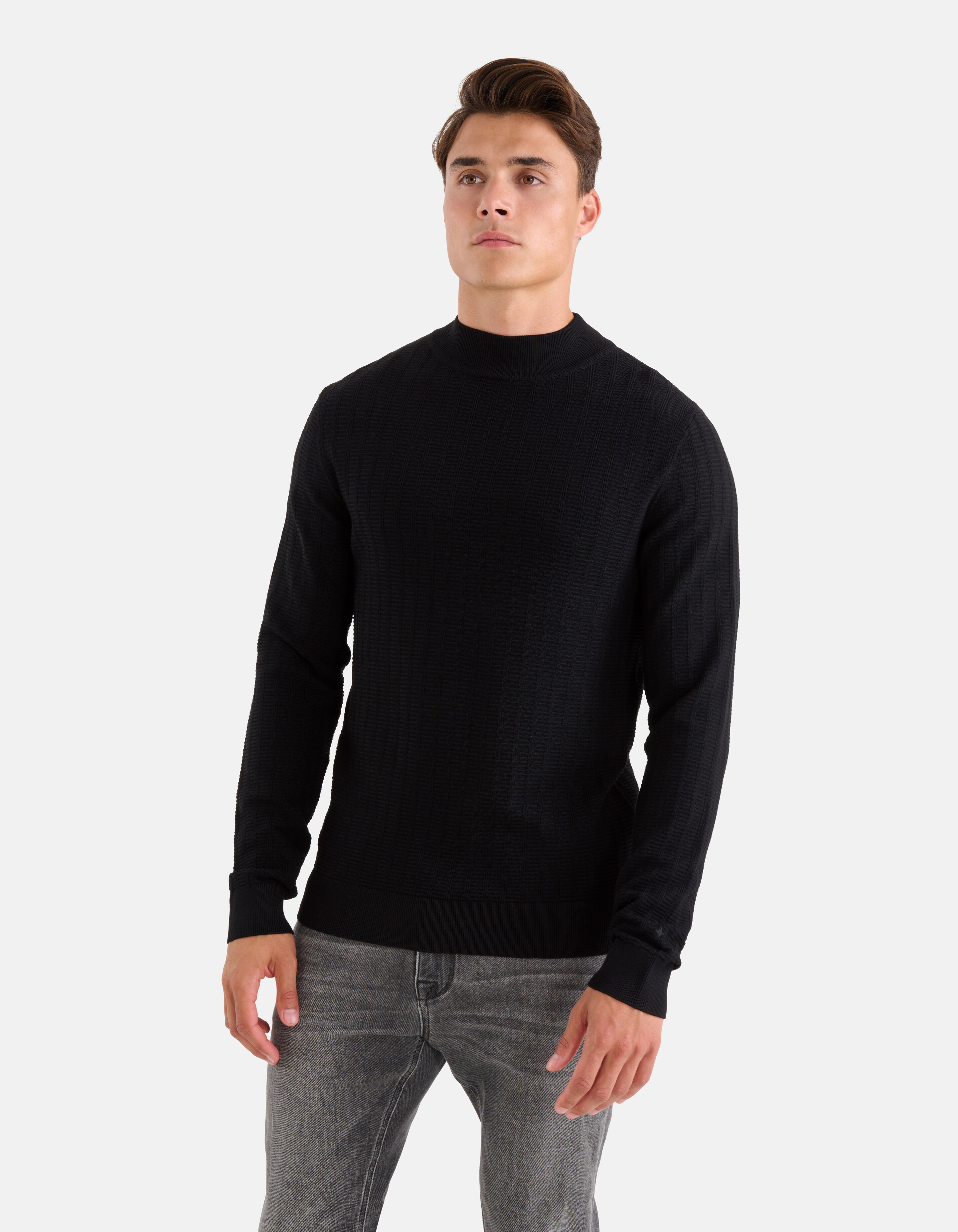 Structuur Trui Zwart SHOEBY MEN