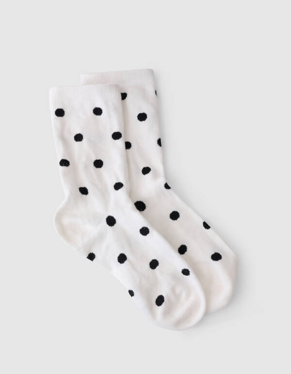 Polkadot Sokken Wit/Zwart SHOEBY ACCESSOIRES