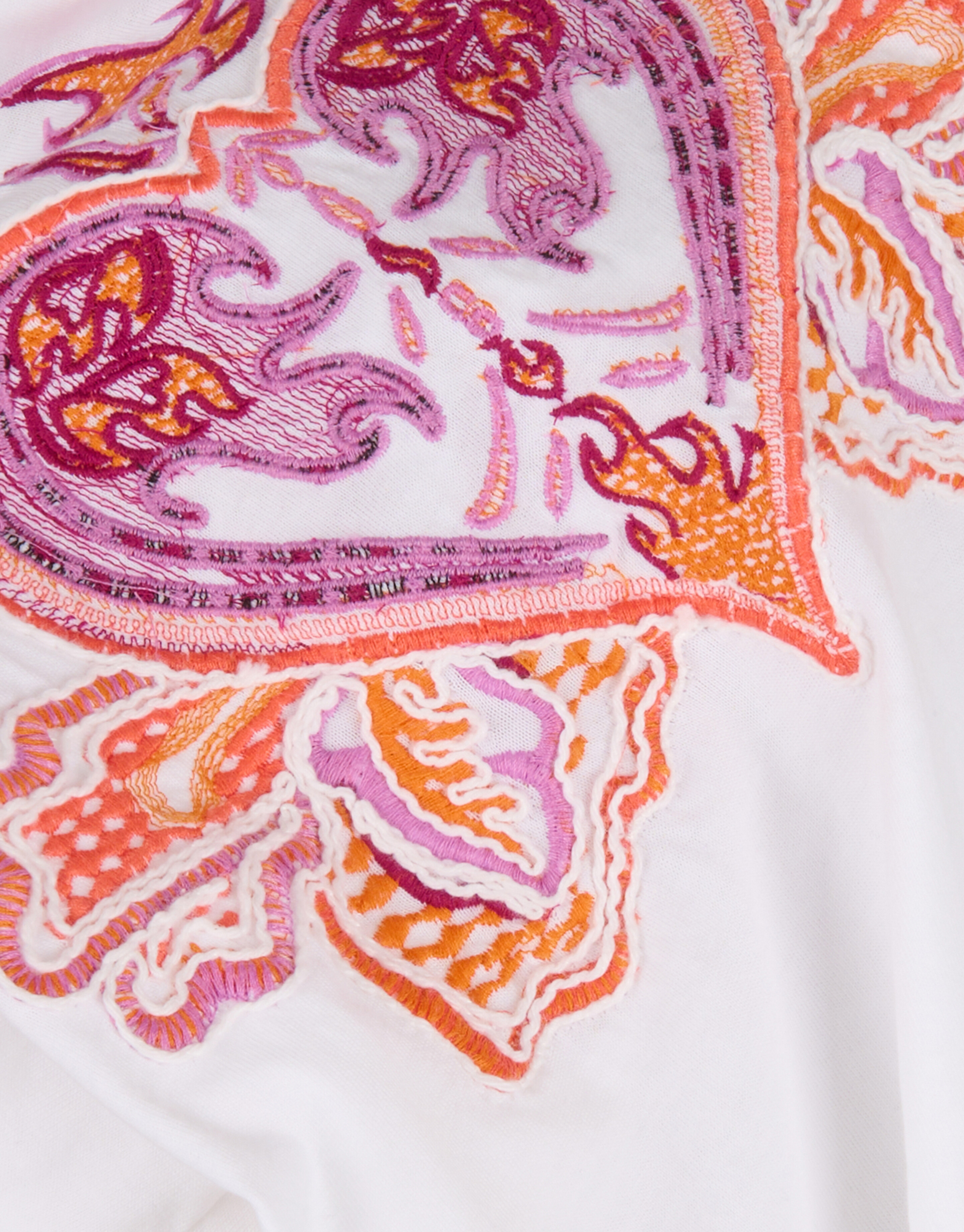 Heart Embroidery T-shirt Gebroken Wit SHOEBY GIRLS