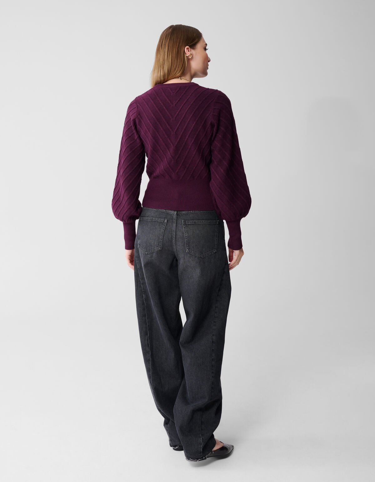 Glitter Gebreide Trui Donkerrood SHOEBY WOMEN