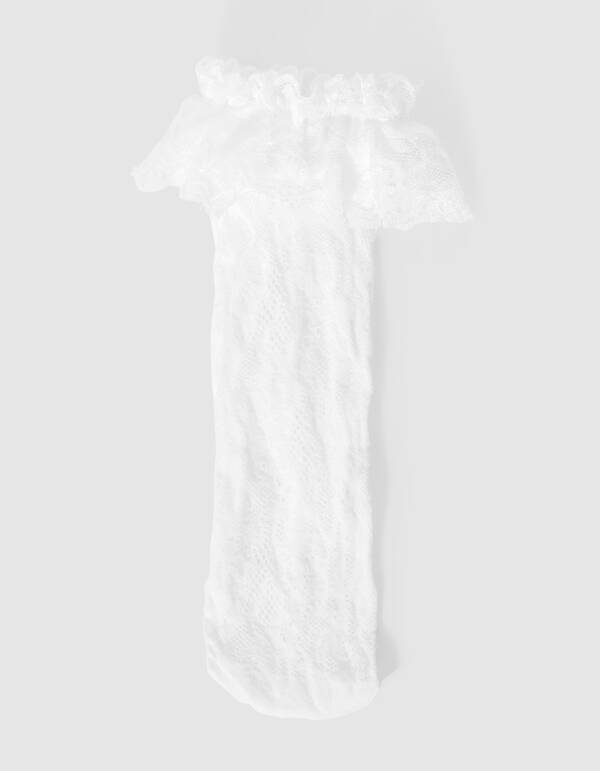 Kanten Ruffle Sokken Wit SHOEBY ACCESSOIRES