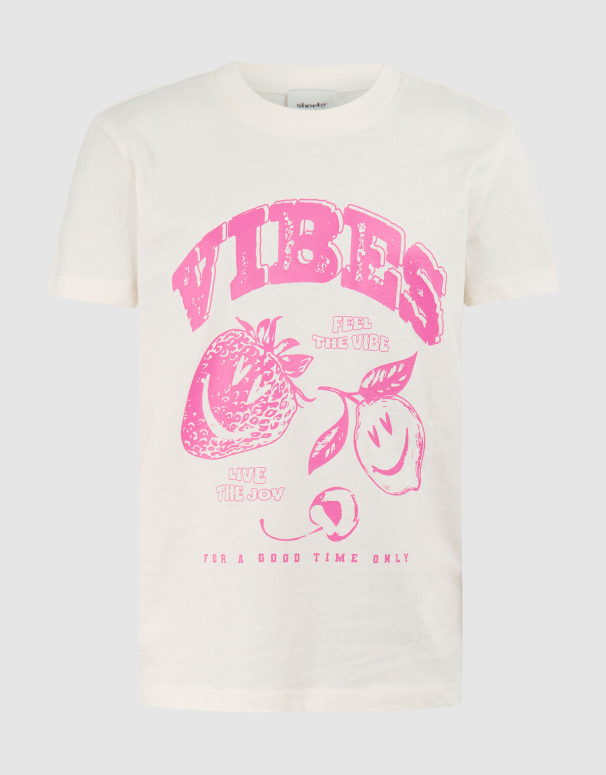 Vibes Artwork T-shirt Gebroken Wit SHOEBY GIRLS