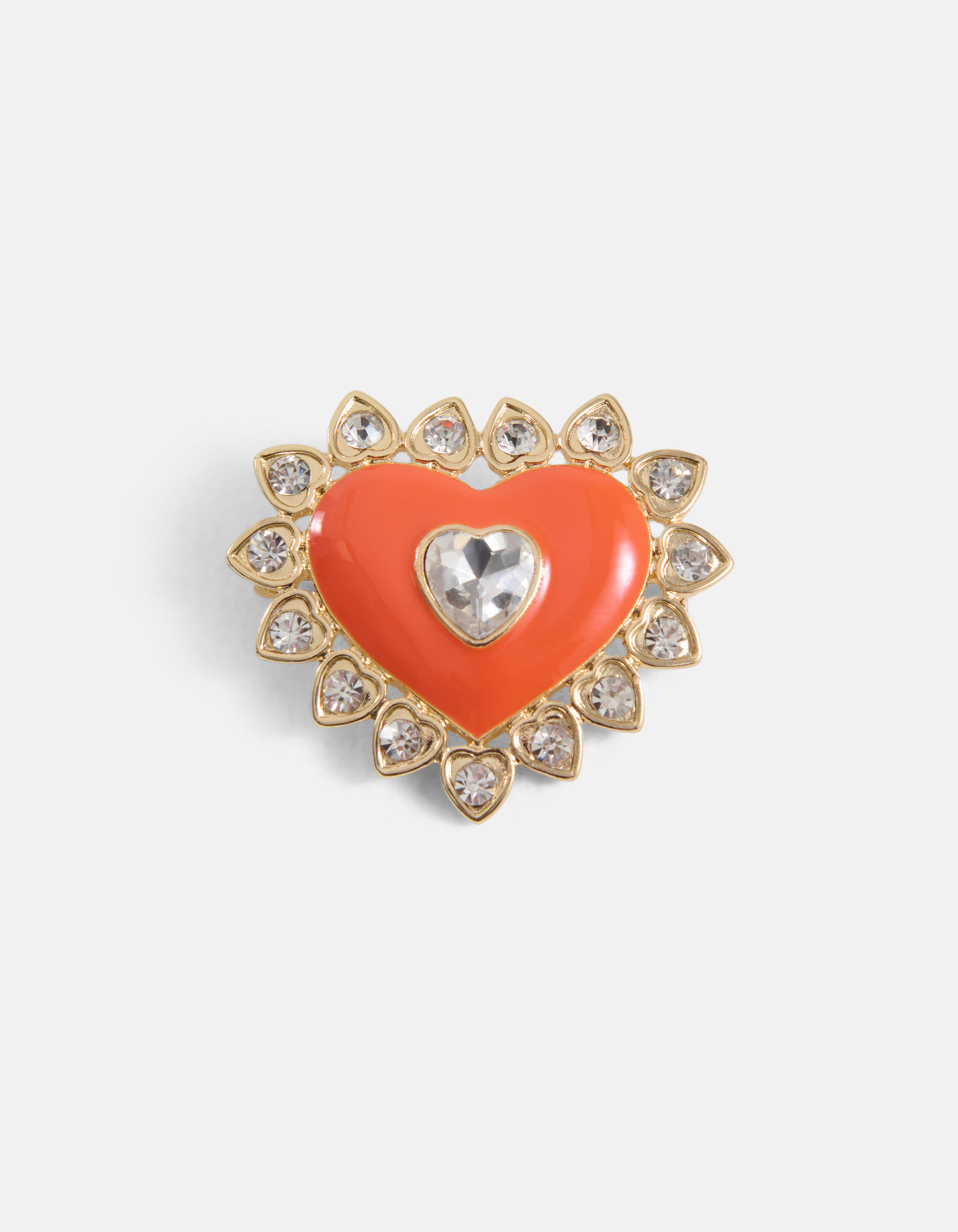 Strass Heart Broche Oranje SHOEBY ACCESSOIRES