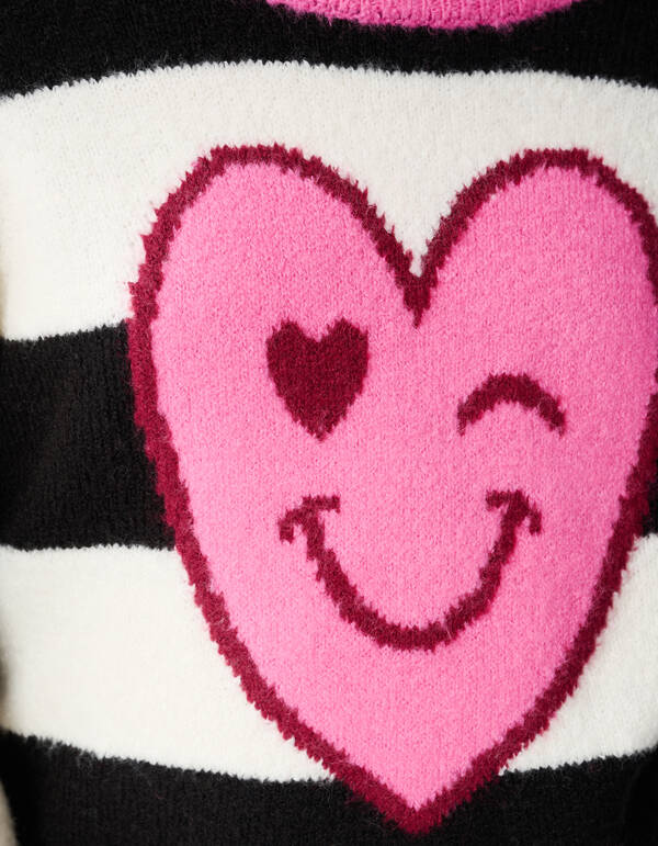 Smile Striped Trui Zwart SHOEBY GIRLS