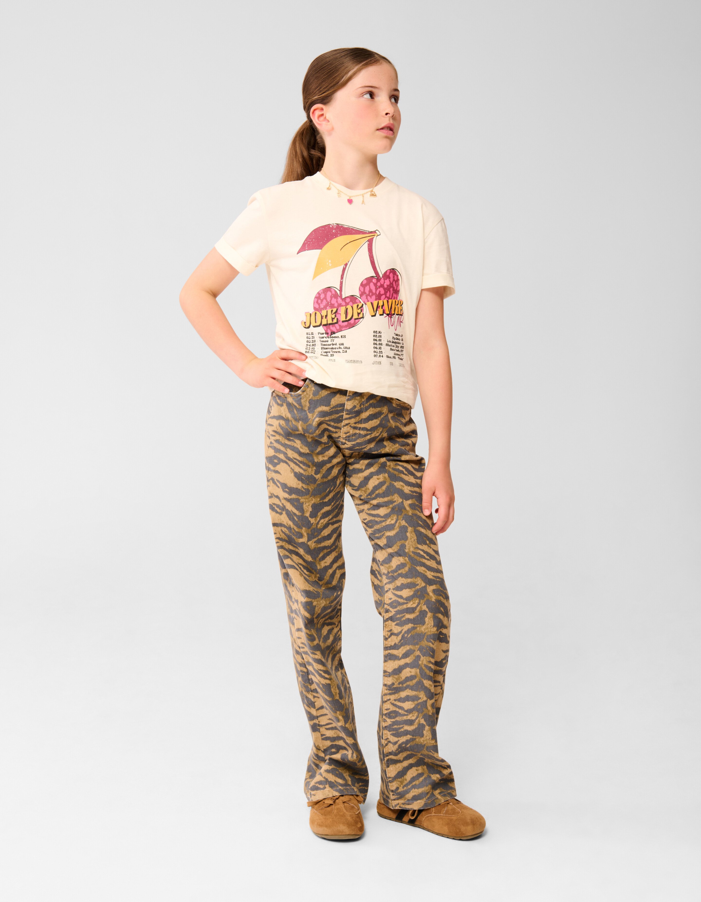 Vivre Artwork T-shirt Gebroken Wit SHOEBY GIRLS