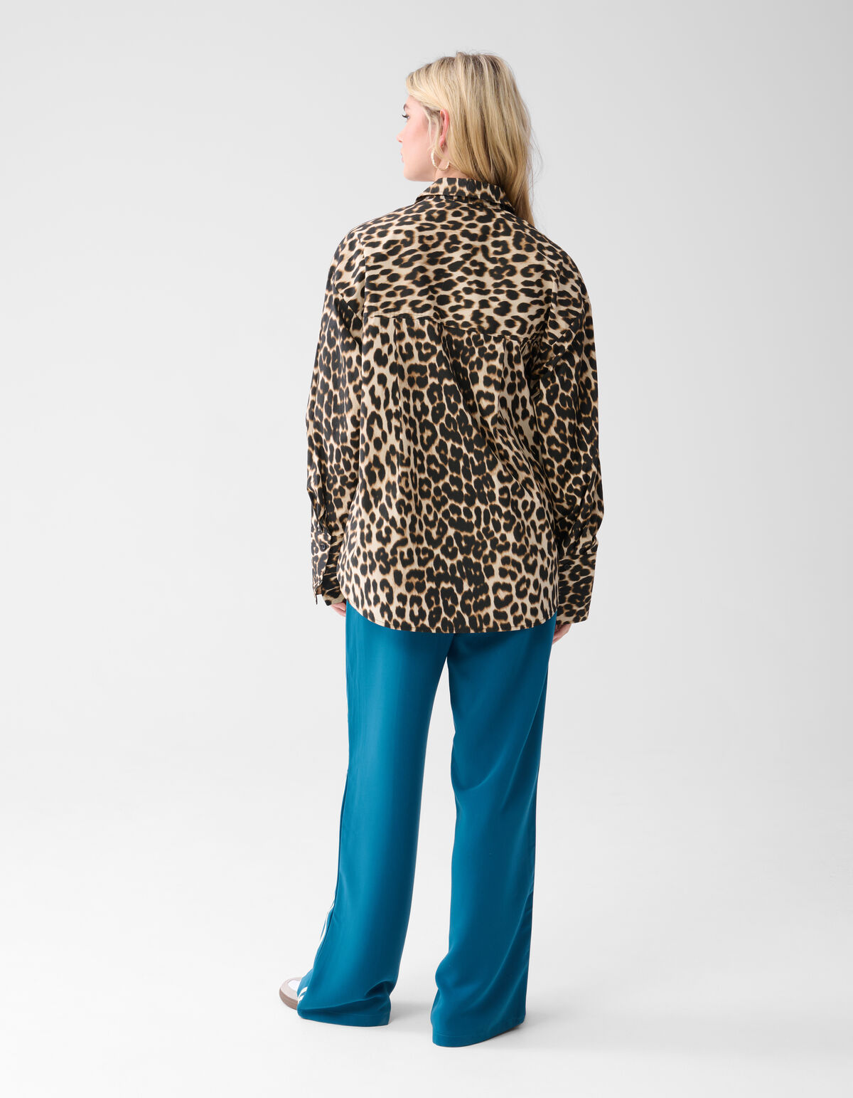 Leopard Poplin Blouse Bruin SHOEBY WOMEN