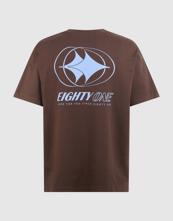 Eighty One Artwork T-shirt Donkerbruin SHOEBY MEN