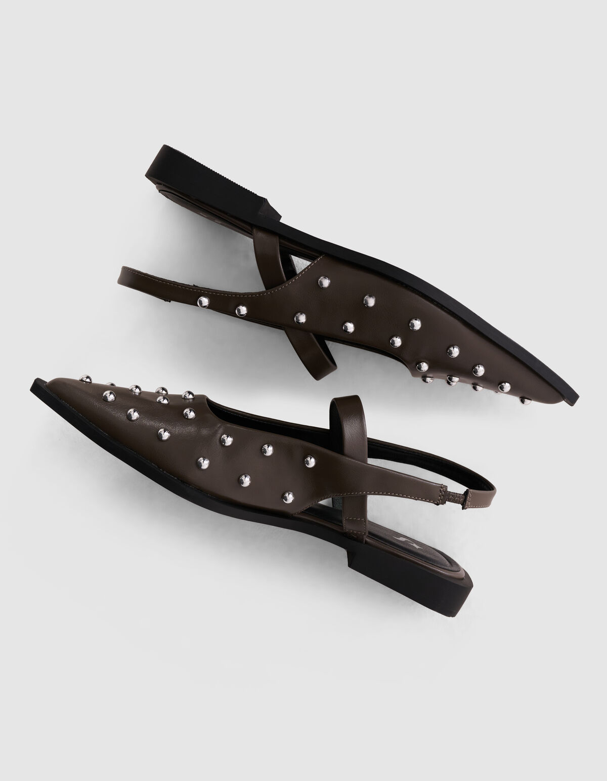 Studs Slingback Donkergrijs SHOEBY SHOES