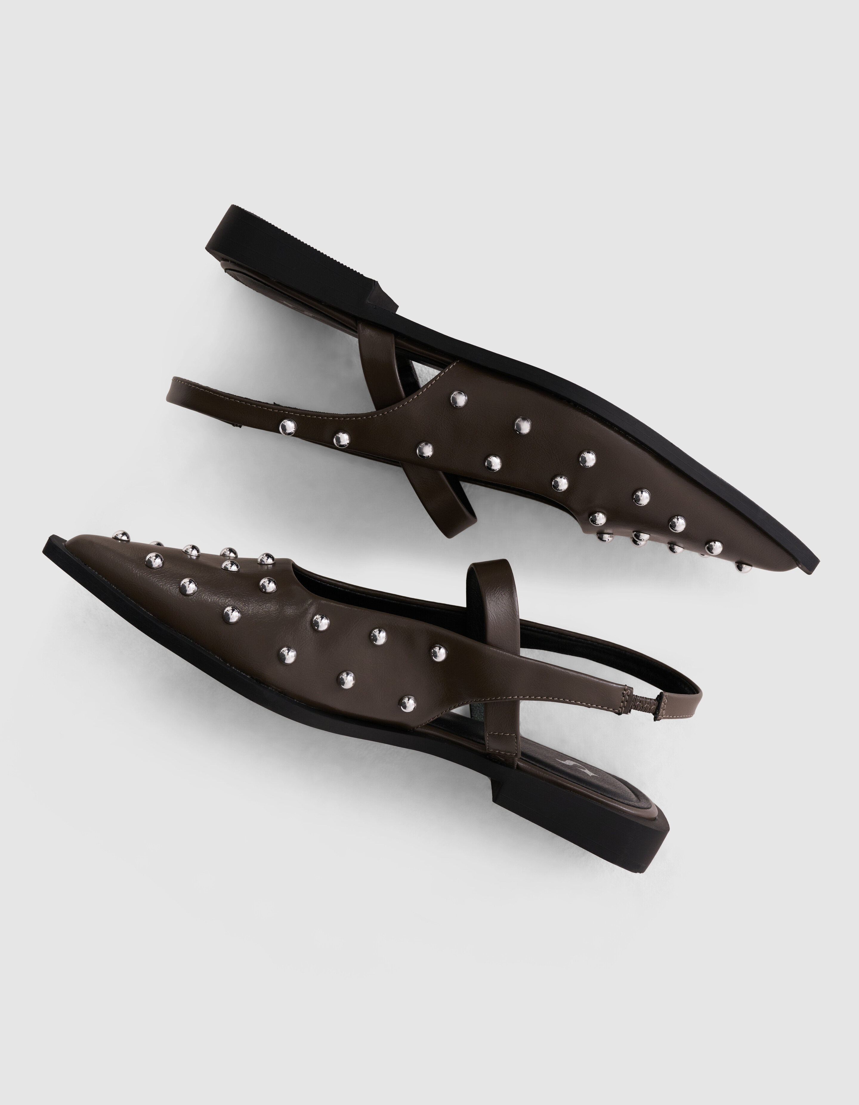 Studs Slingback Donkergrijs SHOEBY SHOES